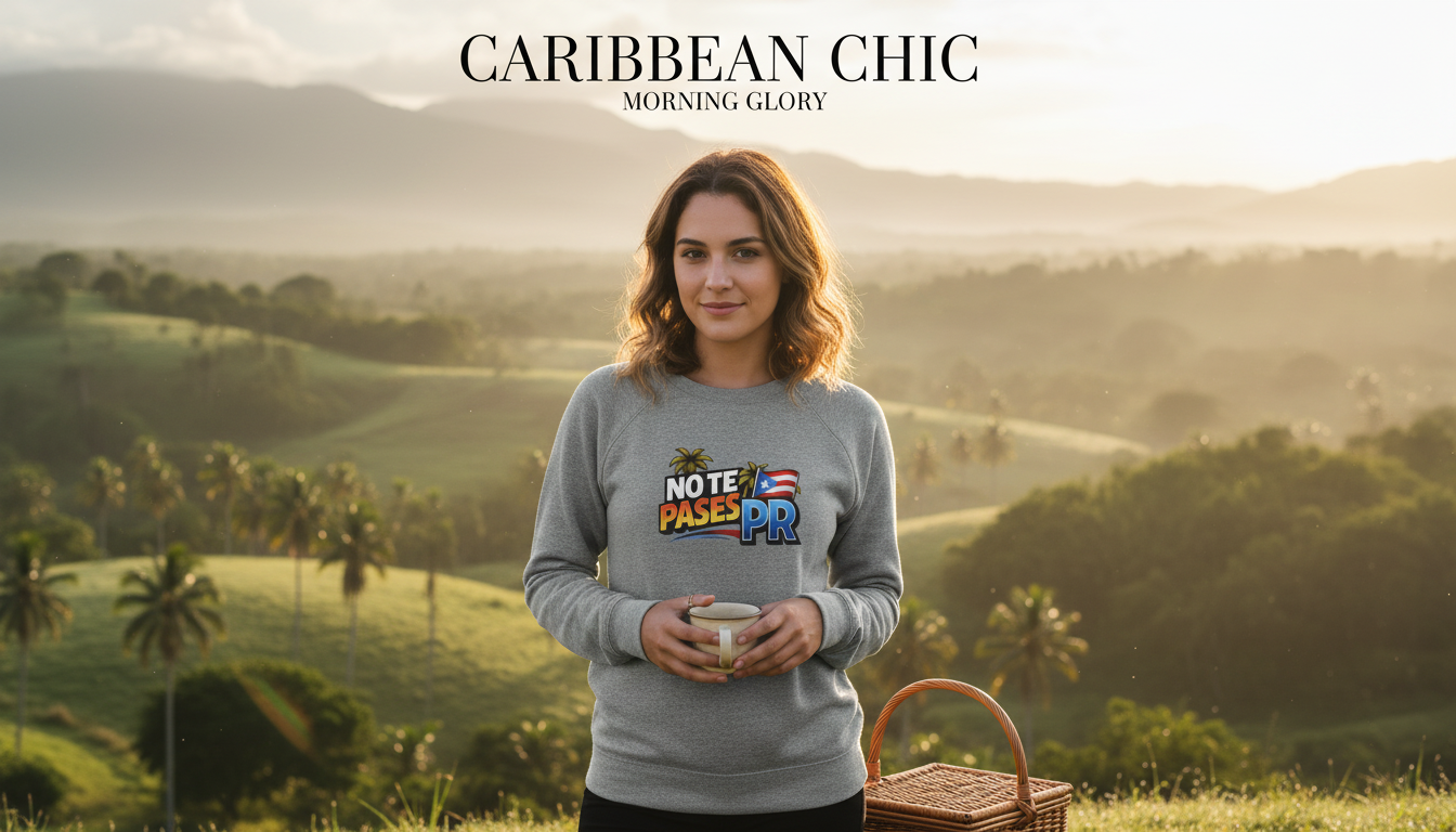 No Te Pases PR Sweatshirt — Puerto Rico Flag Graphic Raglan Crewneck