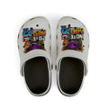 Kids Foam Clogs — “Note to Pass” Colorful Music Monster Print