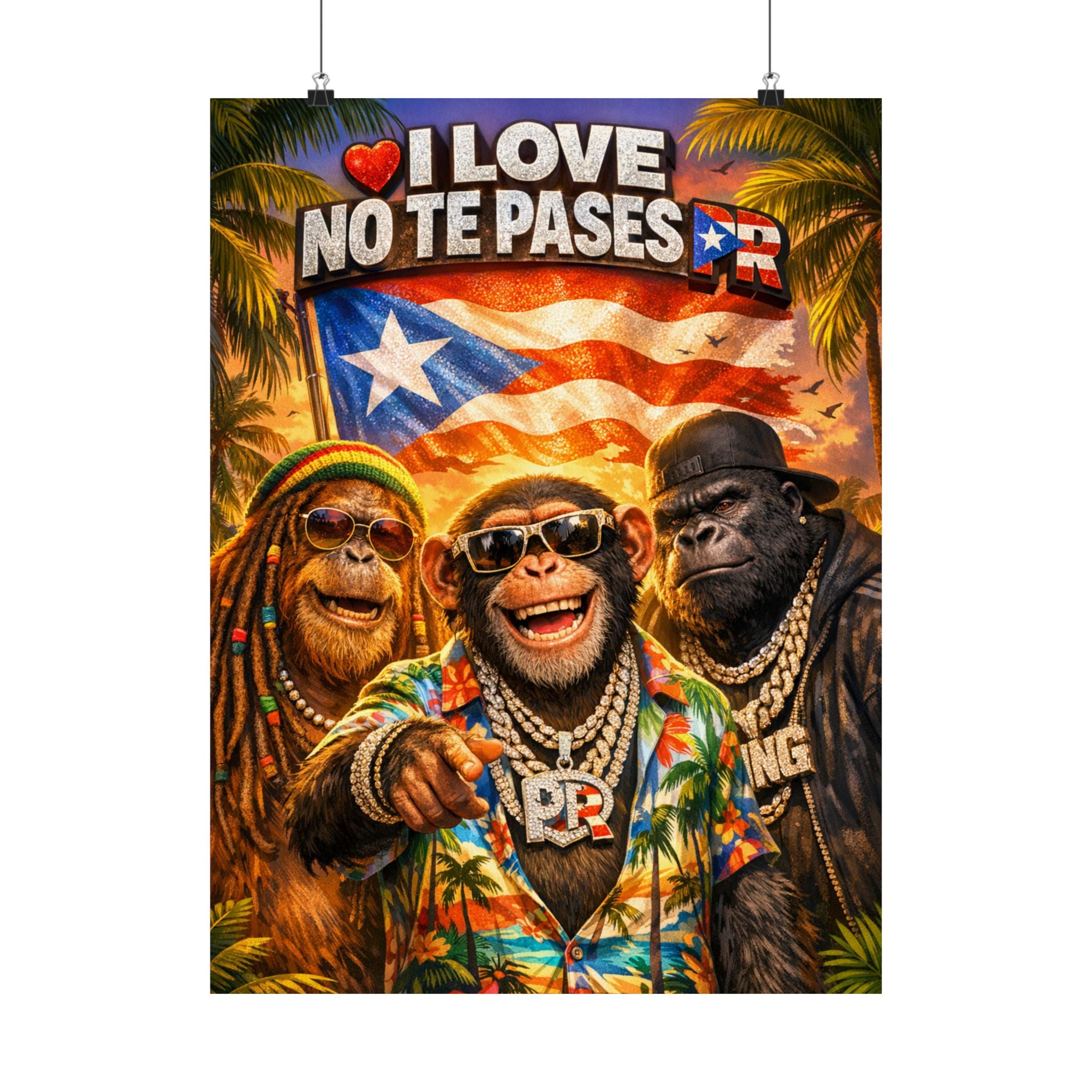 Puerto Rico Poster — "I Love No Te Pases" Matte Vertical Art Print