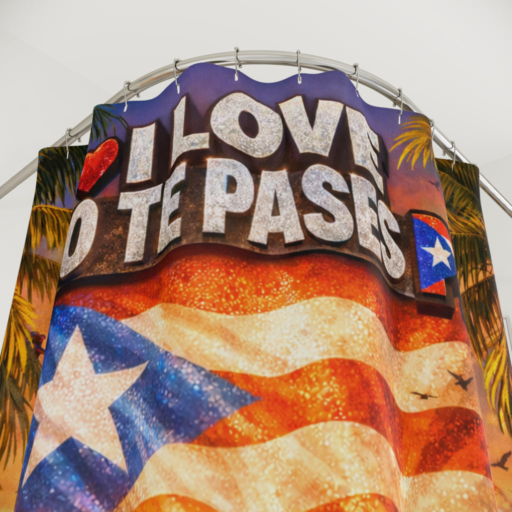 Puerto Rico 'I Love No Te Pases' Tropical Shower Curtain