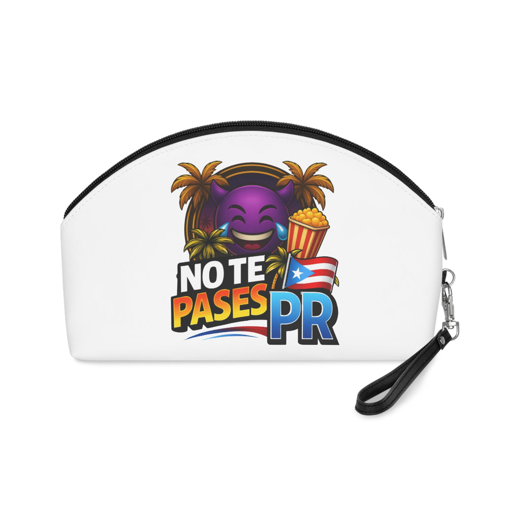 Makeup Bag — 'No Te Pases PR' Puerto Rico Emoji Cosmetic Pouch