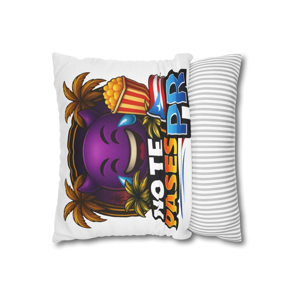 No Te Pases PR Decorative Pillowcase — Puerto Rico Flag Tropical Design