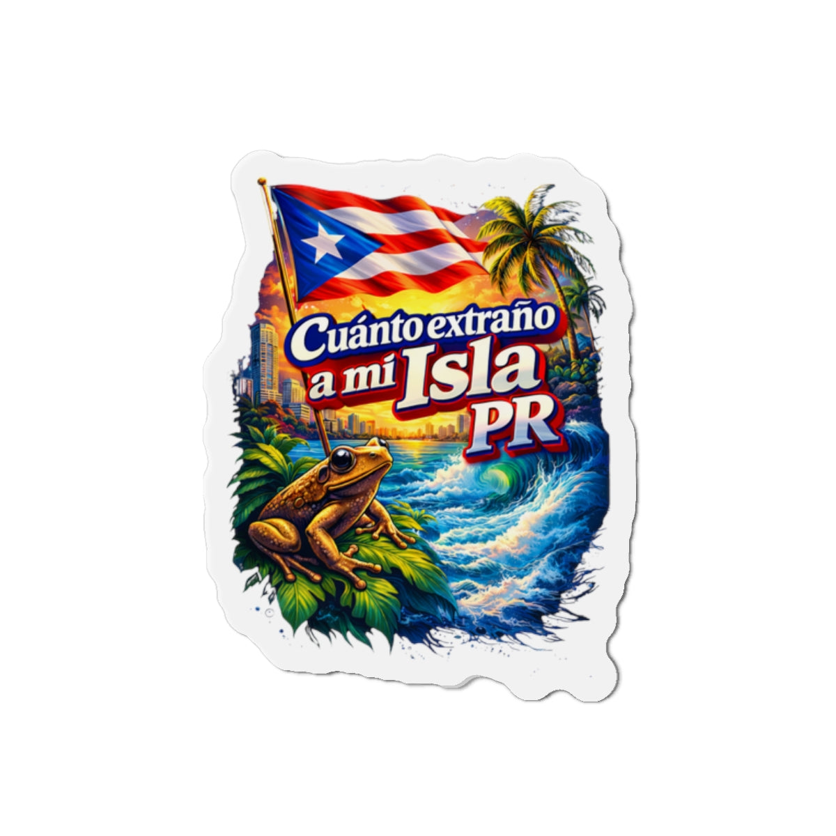 Cuánto extraño a mi Isla PR Die-Cut Magnet