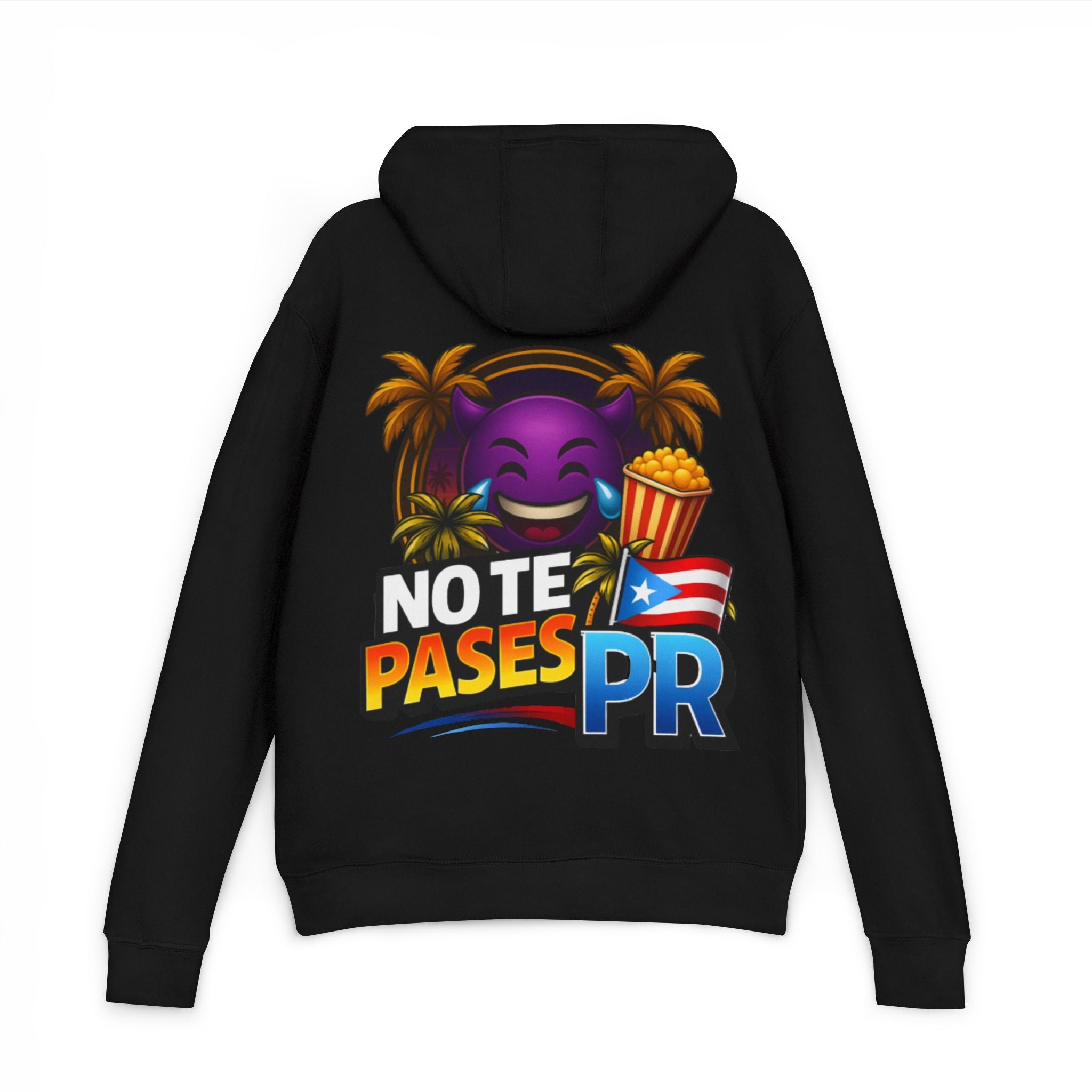 Note Pases PR Hoodie — Puerto Rico Pride Pullover with Flag & Palm Design