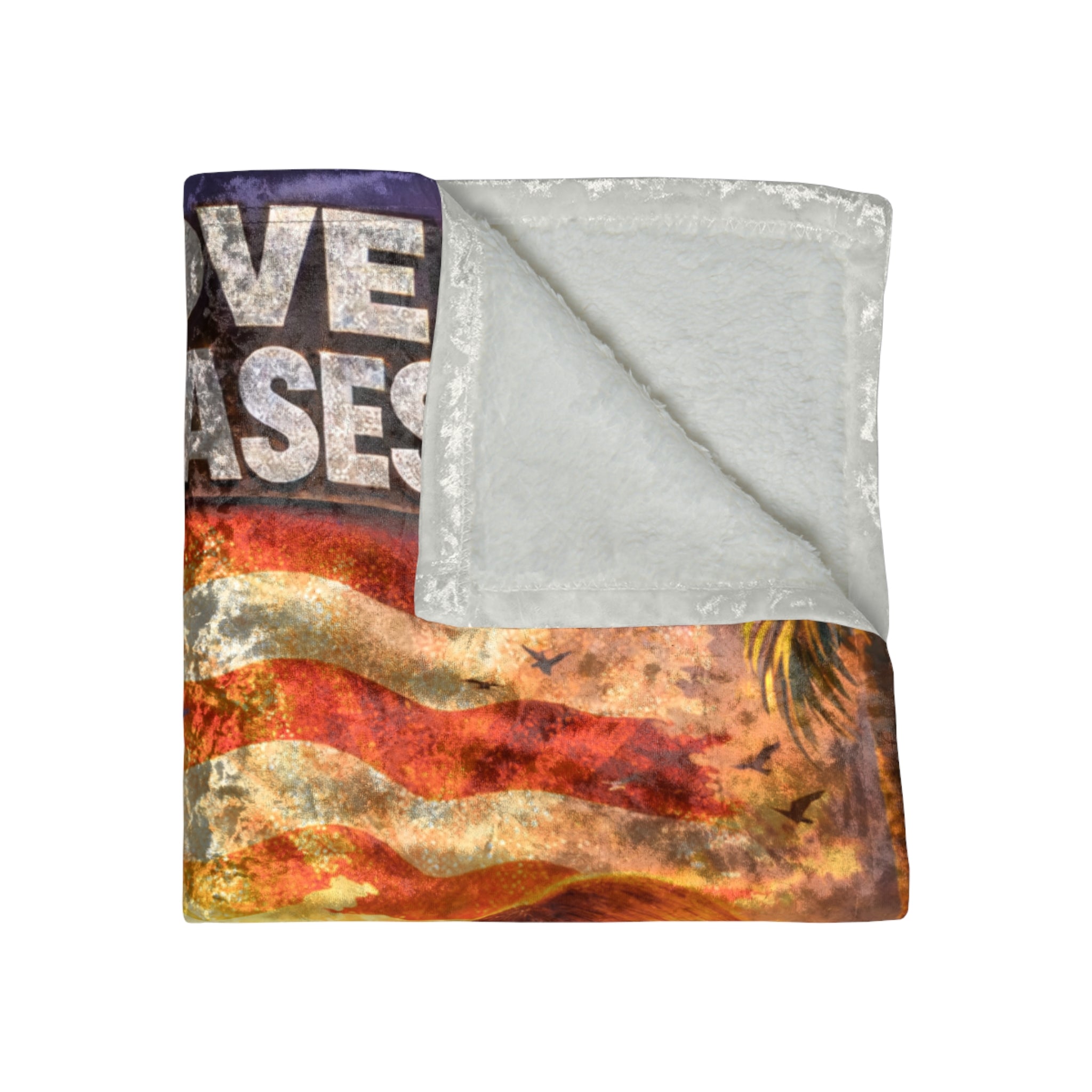 Crushed Velvet Blanket - "I Love No Te Pares" Puerto Rican Flag Tropical Throw