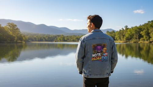 Denim Jacket — 'No Te Pases PR' Puerto Rico