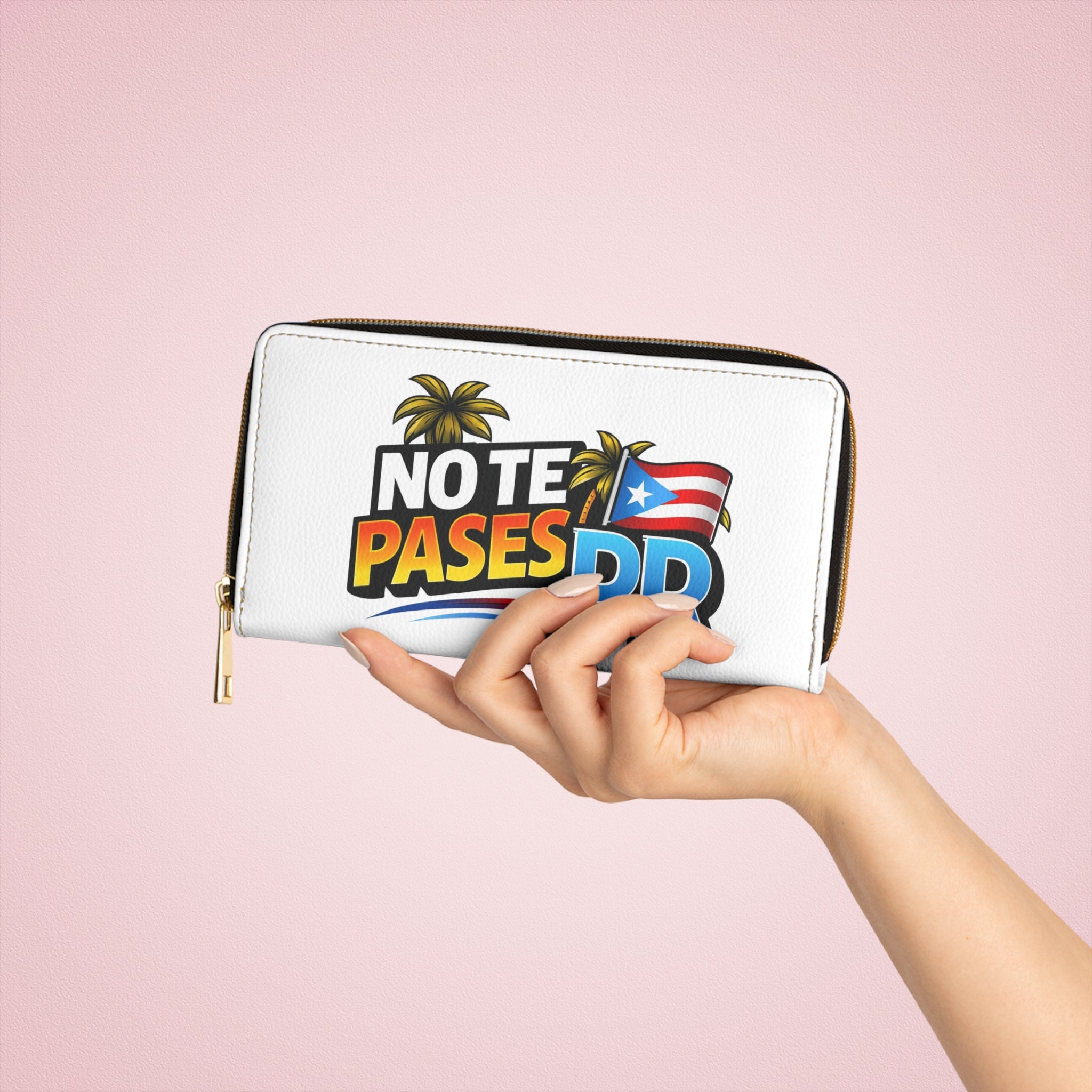 Puerto Rico 'No Te Pases' Flag Zipper Wallet
