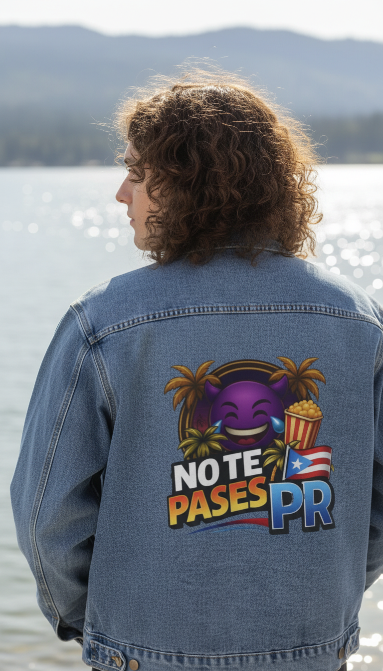 Denim Jacket — 'No Te Pases PR' Puerto Rico