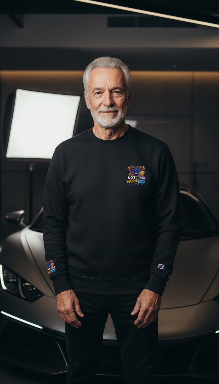 Champion Crewneck Sweatshirt — Colorful Floral 'Good Vibes' Chest & Sleeve Design