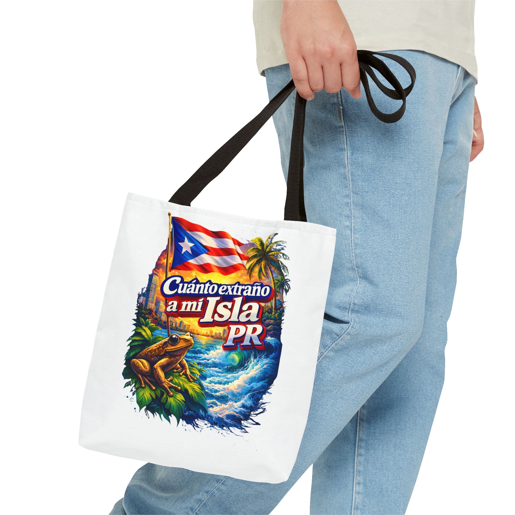Puerto Rico Pride Tote Bag — "Cuánto extraño a mi Isla PR"