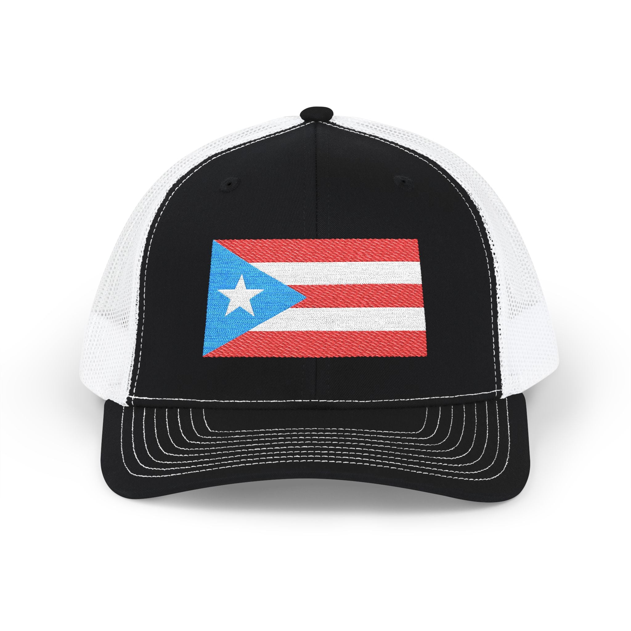 Puerto Rico Flag Embroidered Trucker Cap