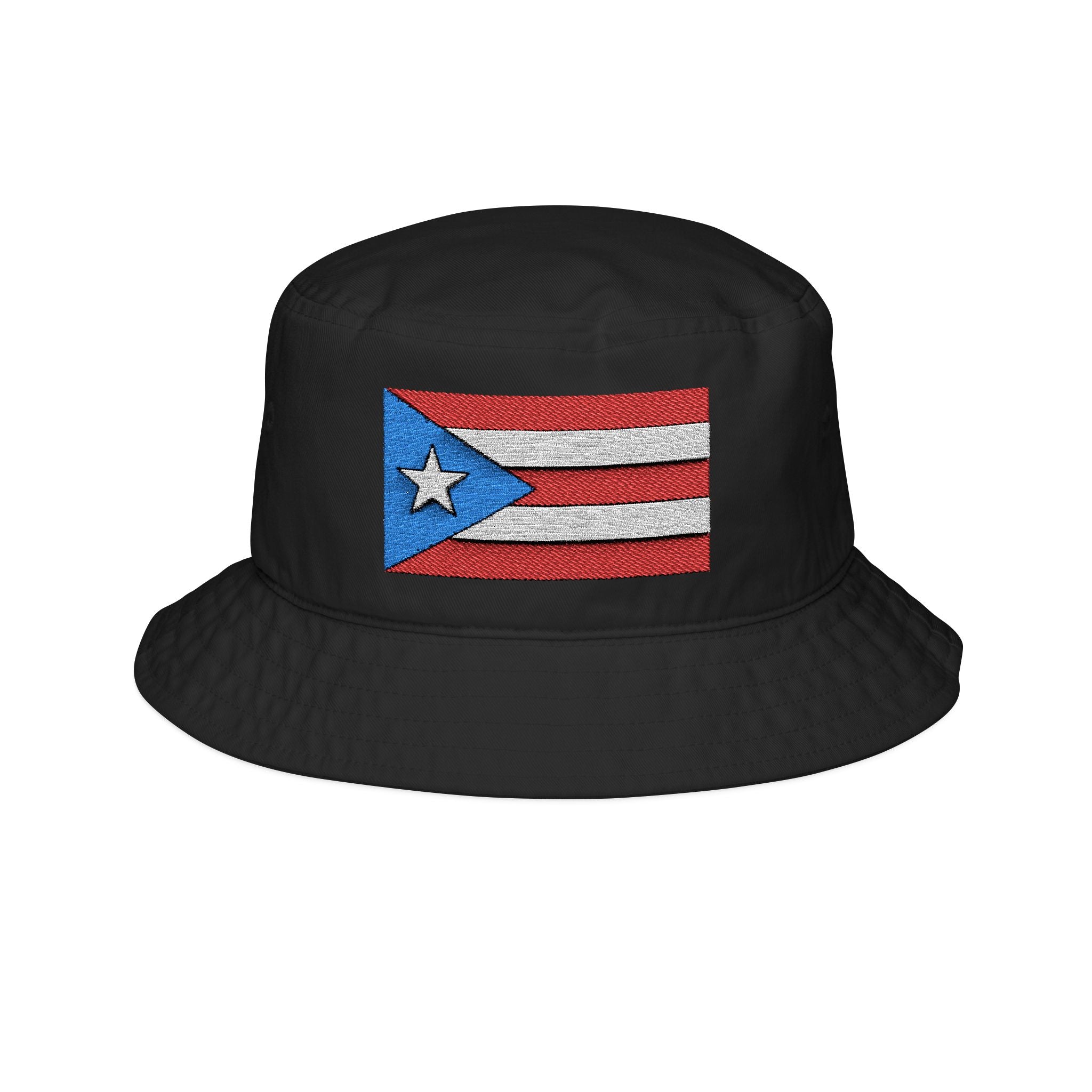 Puerto Rico Flag Embroidered Bucket Hat — Puerto Rican Pride Sun Hat