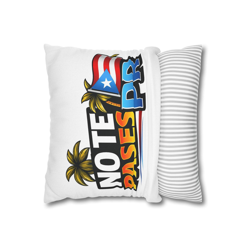 No Te Pases PR Decorative Pillowcase — Puerto Rico Flag Tropical Design