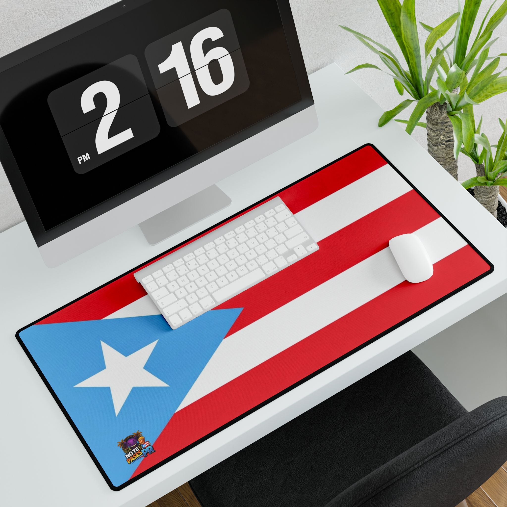 Puerto Rico Flag Desk Mat — Large Patriotic Gaming & Office Mouse Pad