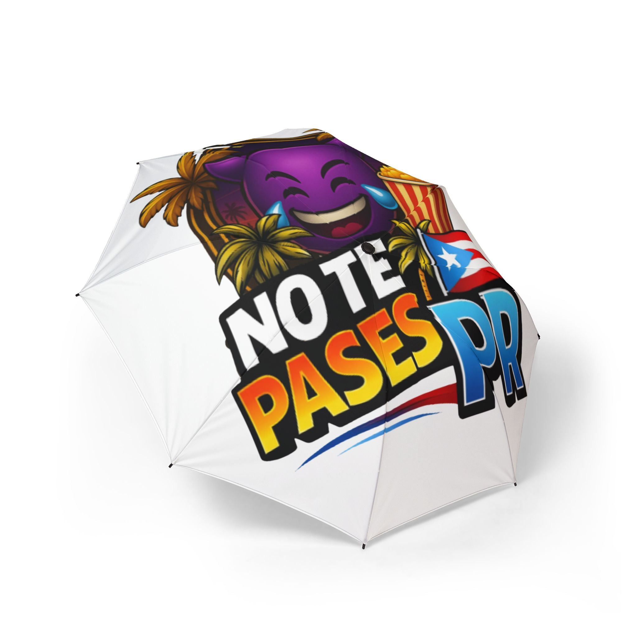 Puerto Rico Vibes Foldable Umbrella – "No Te Pares PR" Graphic Compact Umbrella