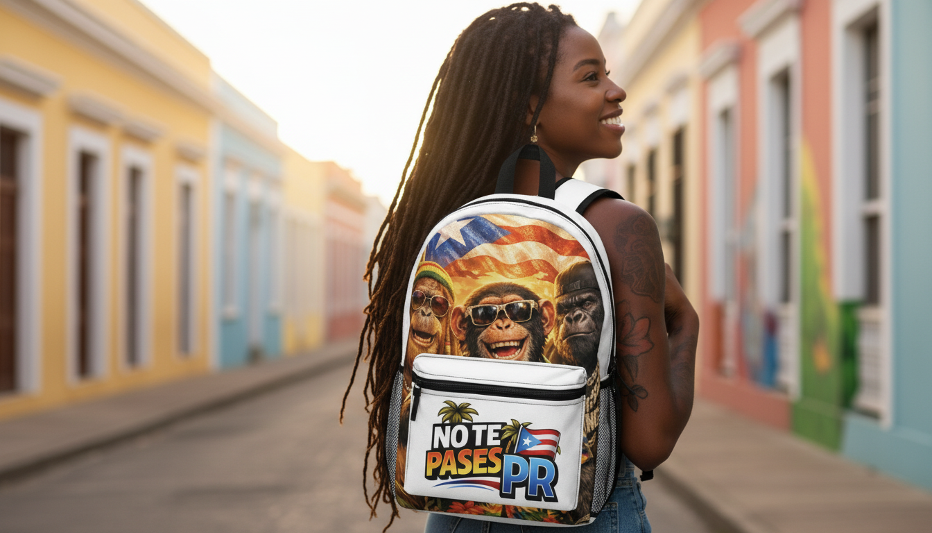Puerto Rico 'No Te Pases' Backpack – Puerto Rican Flag Travel Daypack