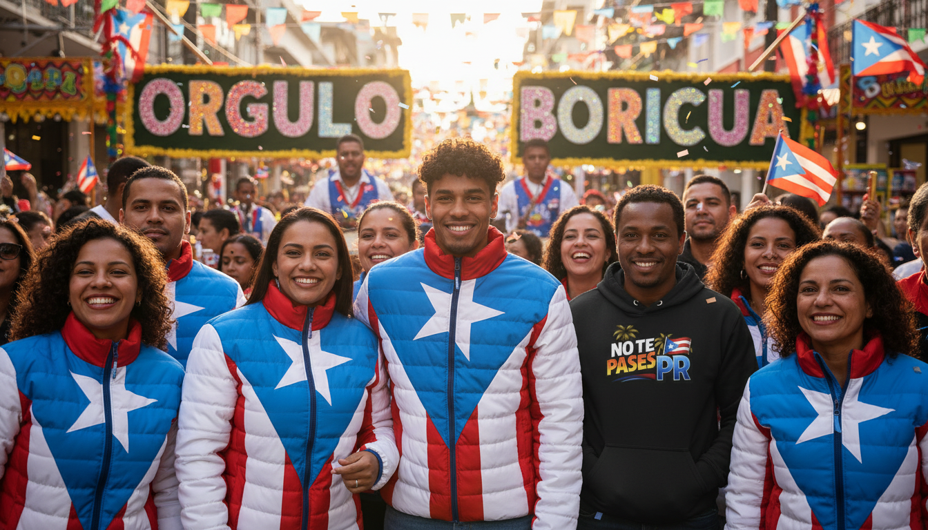 Puerto Rico Flag Puffer Jacket — Men’s Patriotic Quilted Coat