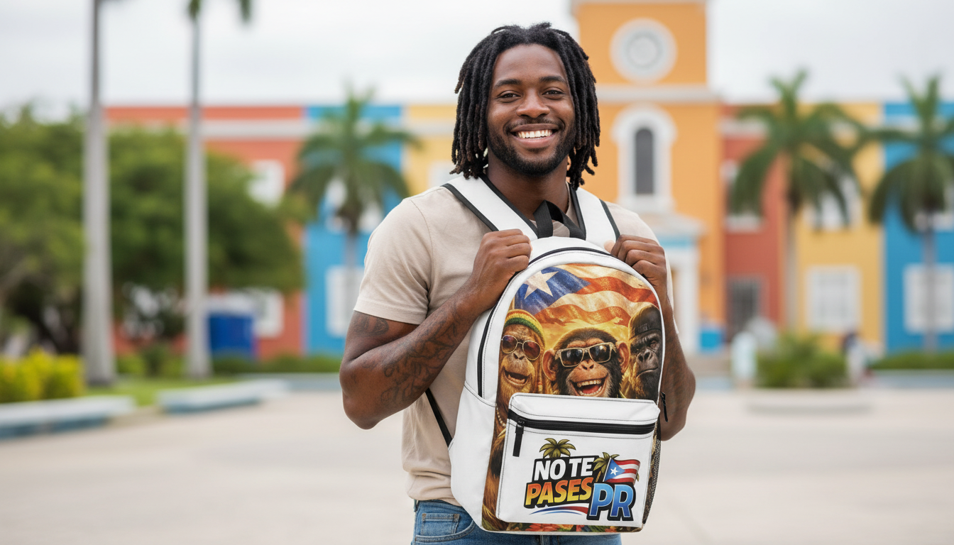 Puerto Rico 'No Te Pases' Backpack – Puerto Rican Flag Travel Daypack