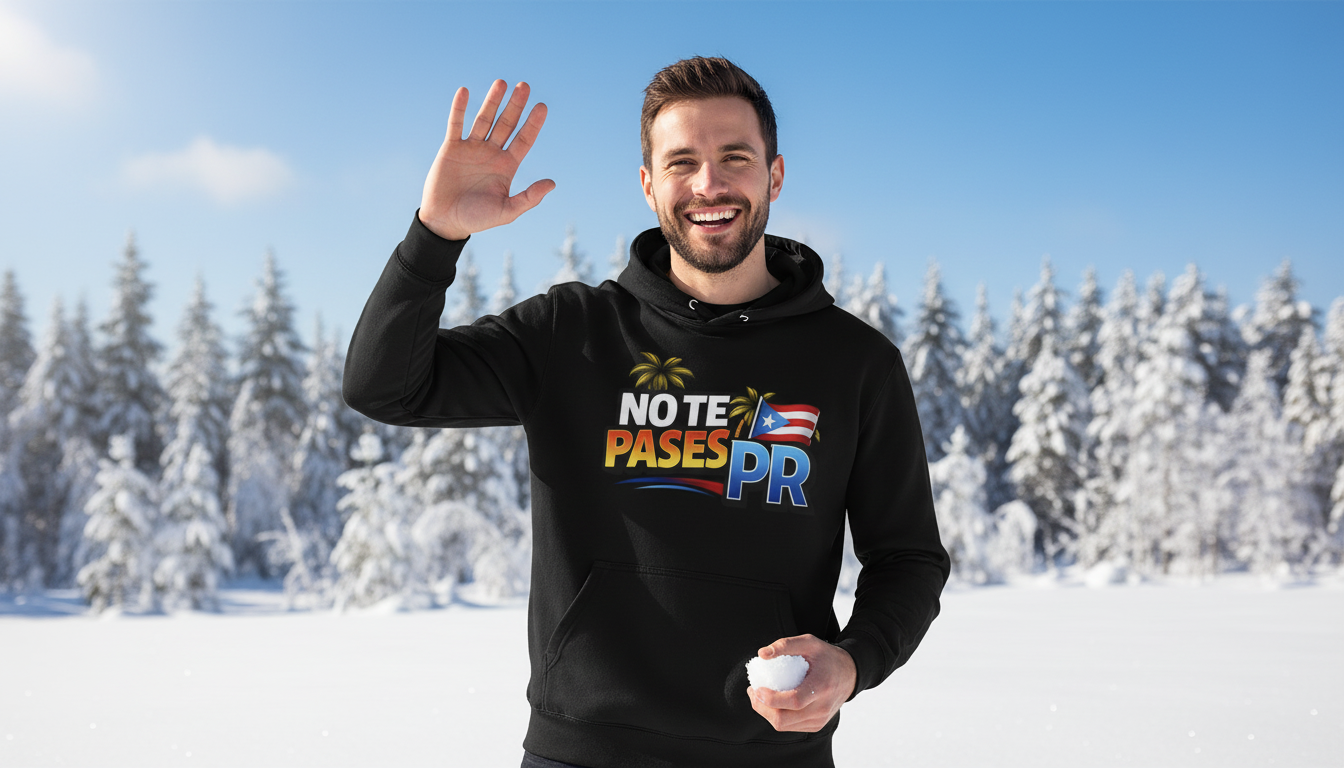 Note Pases PR Hoodie — Puerto Rico Pride Pullover with Flag & Palm Design