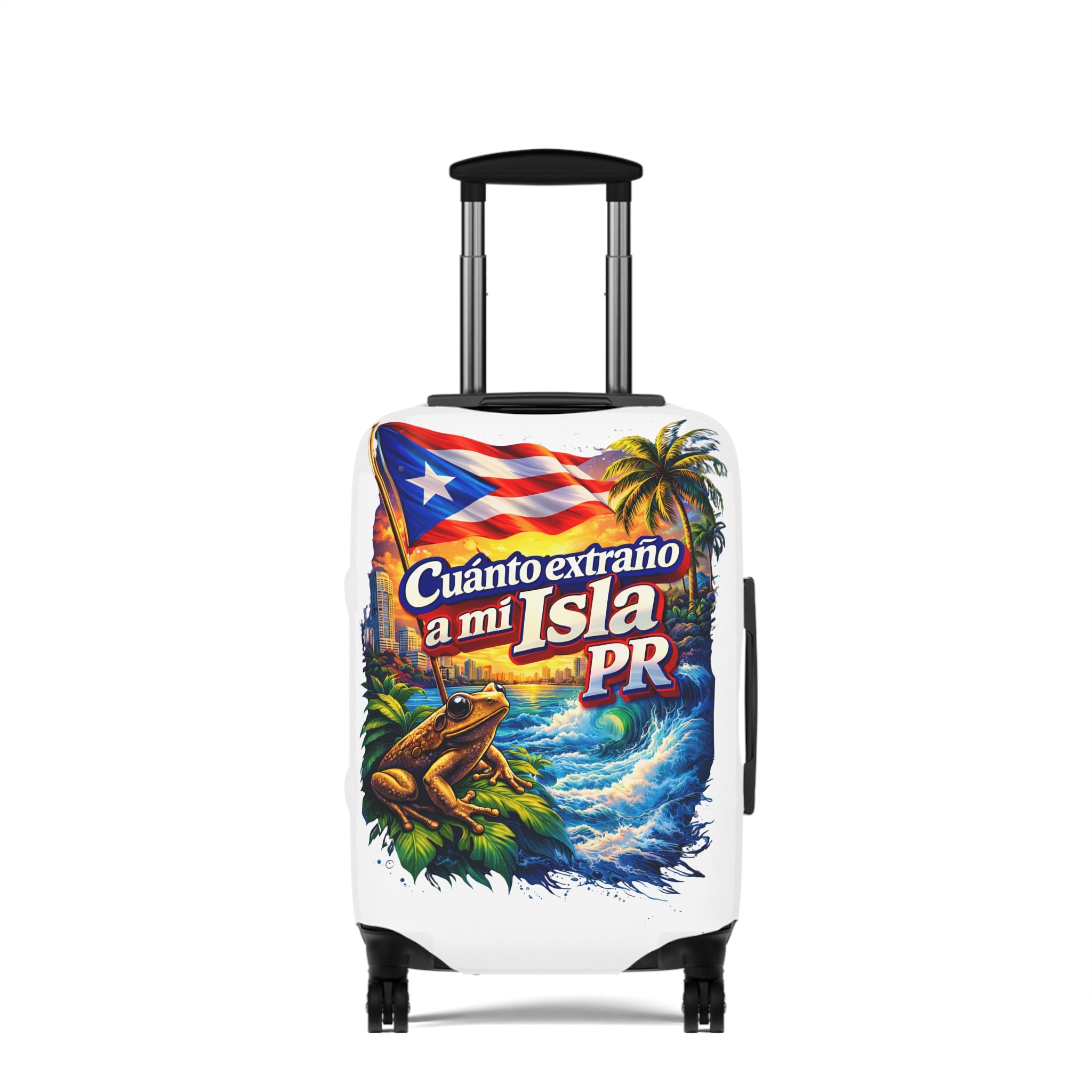 Puerto Rico Luggage Cover - "Cuánto extraño a mi Isla PR"