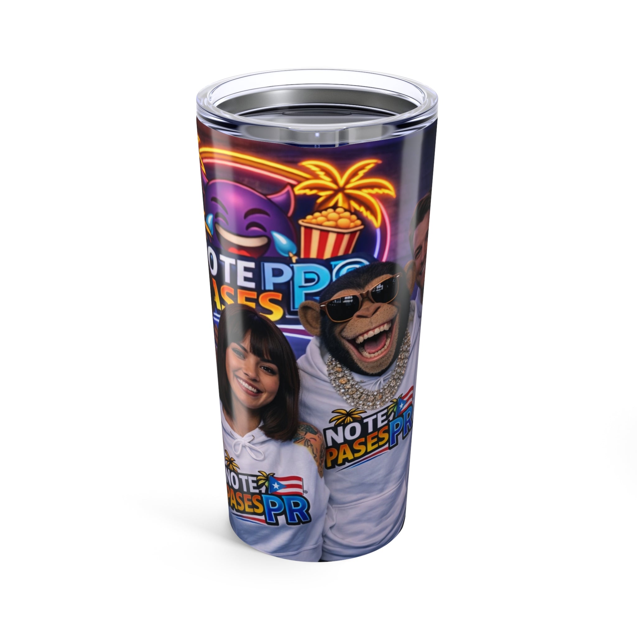 20oz Puerto Rico Vote No Te Pases PR Tumbler — Neon Party Travel Cup