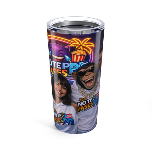 20oz Puerto Rico Vote No Te Pases PR Tumbler — Neon Party Travel Cup