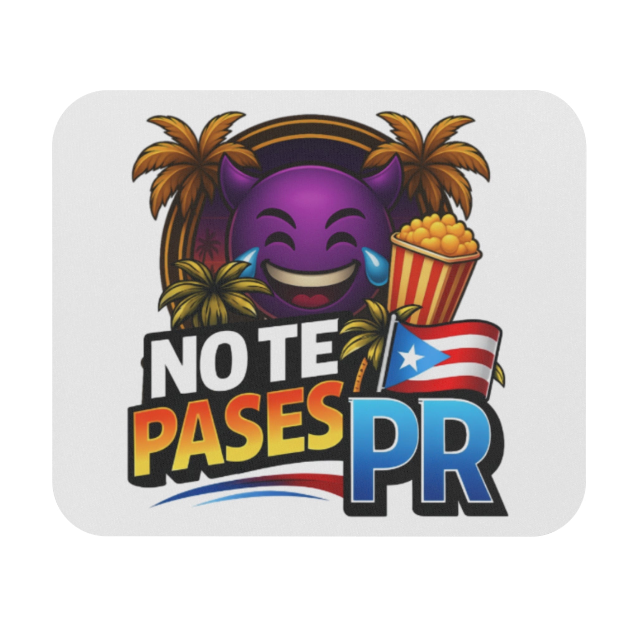 No Te Pases PR Mouse Pad - Puerto Rico Emoji Flag Desk Mat
