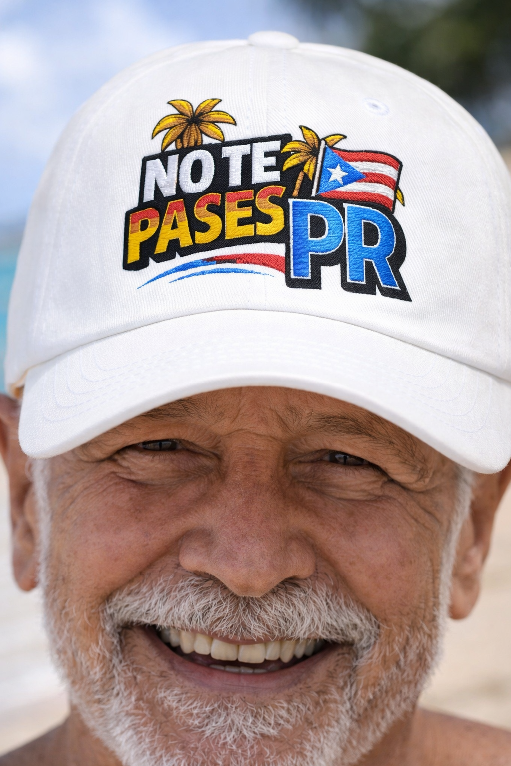 Note Pa'se PR Dad Cap — Puerto Rico Flag Palm Tree Embroidered Baseball Hat