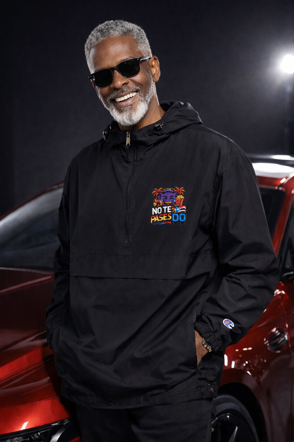 Packable Anorak Jacket — Colorful Floral Tiger Chest Logo